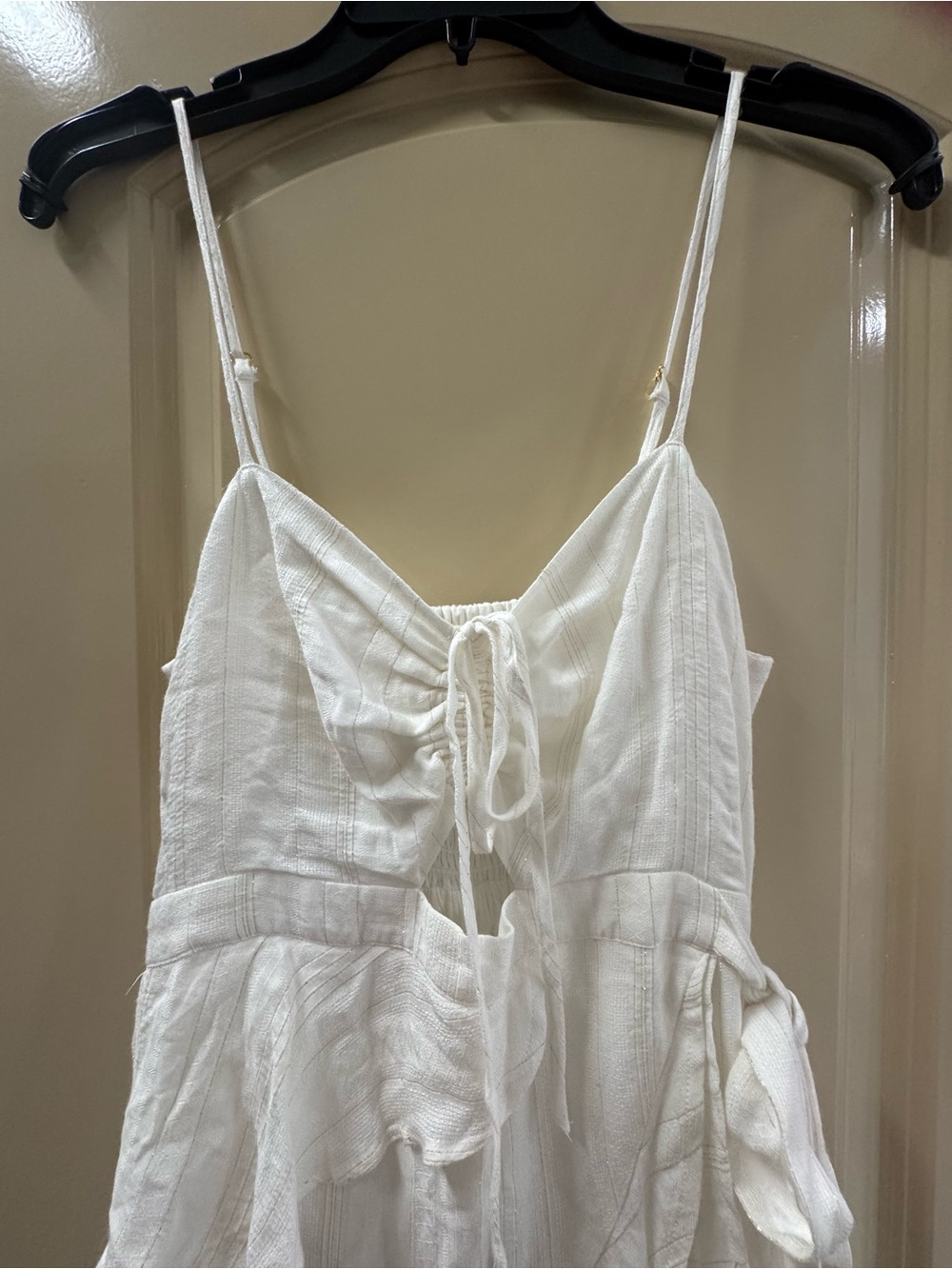 saltwater LUXE Ivory Ruffle High-Low Midi Dress - Picture 3 of 7